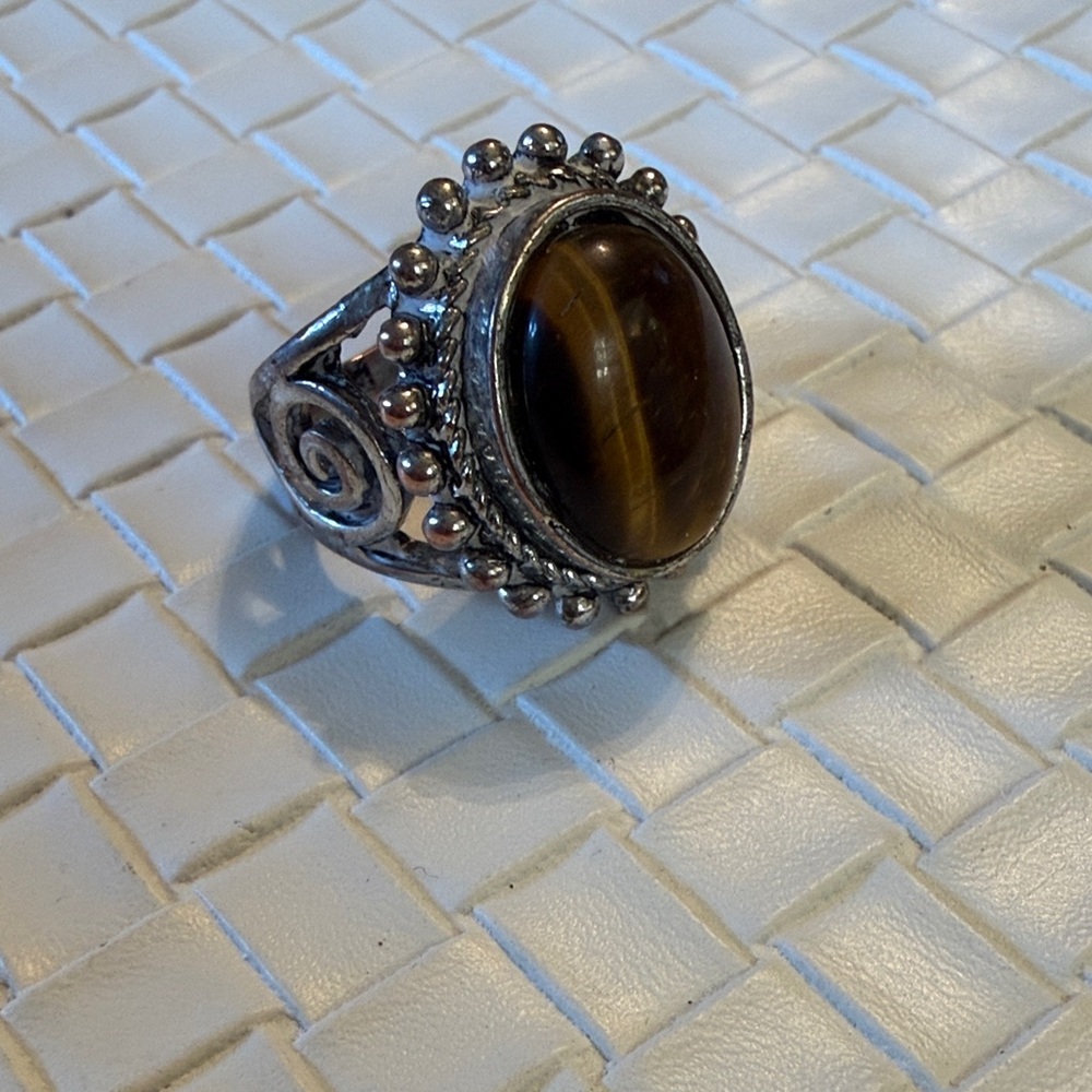 Sterling Silver Tiger's Eye Statement Ring